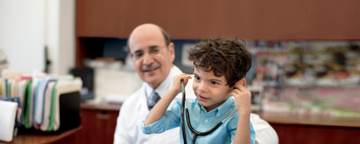 Child with stethoscope.